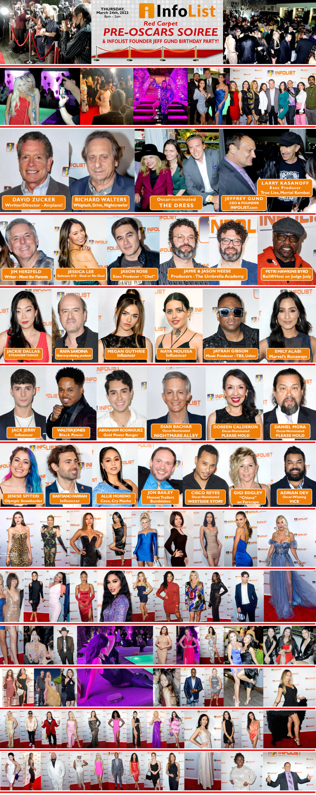 INFOLIST Red Carpet Pre-Oscars Soiree 2022! A High-End Networking Event