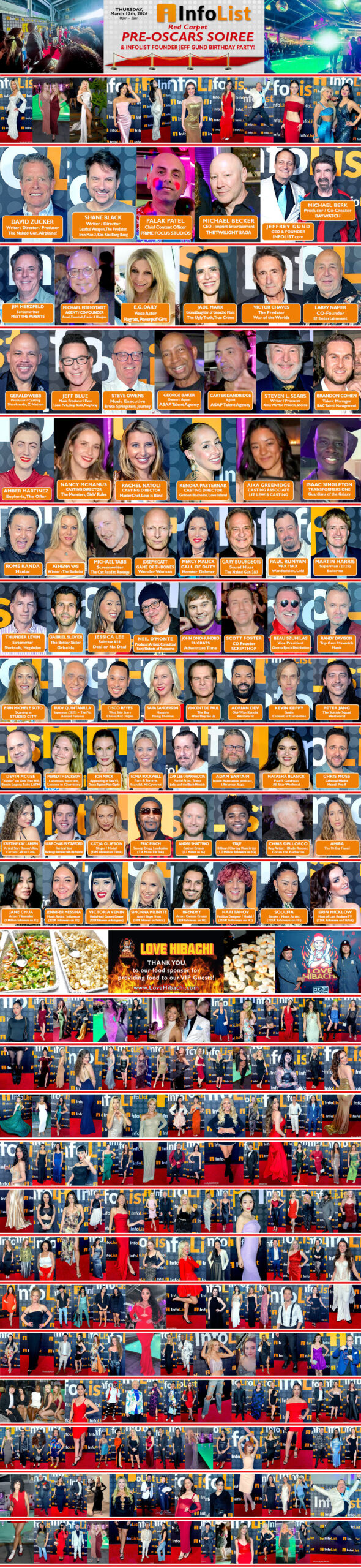 InfoList Pre-Oscars Soiree 2026 – Red Carpet Special Guests & Highlights